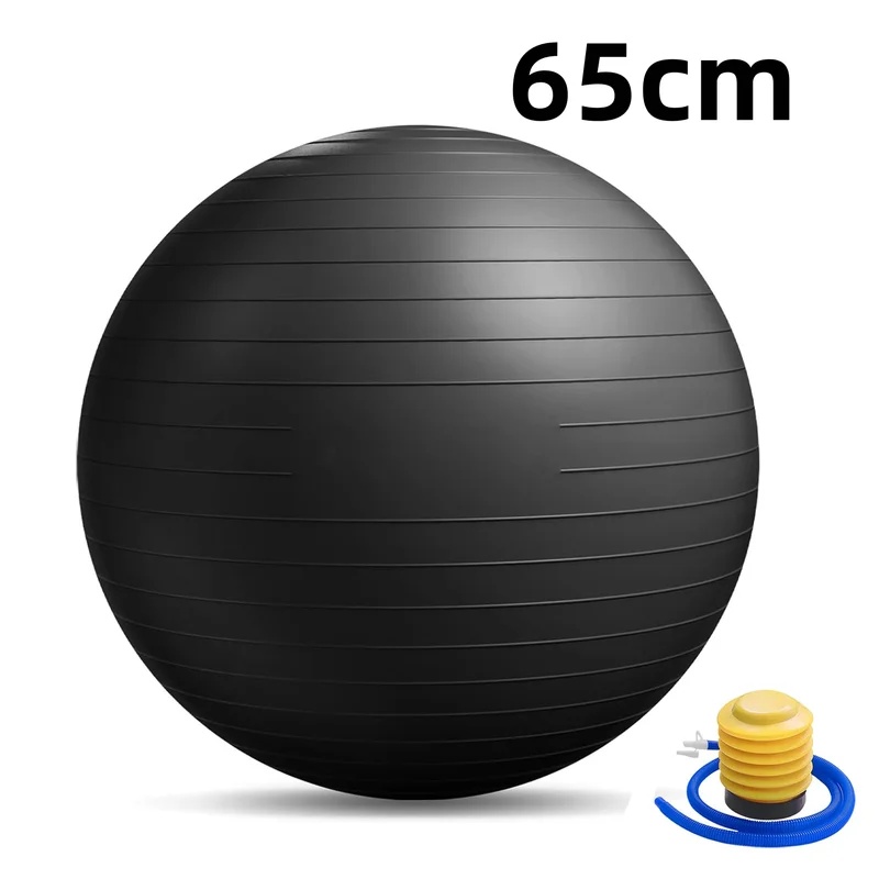 Pilates Toning Ball - ลูกบอลโยคะกันแตกพร้อมปั๊มลม ลูกบอลพิลาทิสแบบหนาสำหรับออกกำลังกายที่บ้าน ฟิตเนส ฝึกสมดุล ฝึกความมั่นคง และใช้กับเก้าอี้สำนักงาน