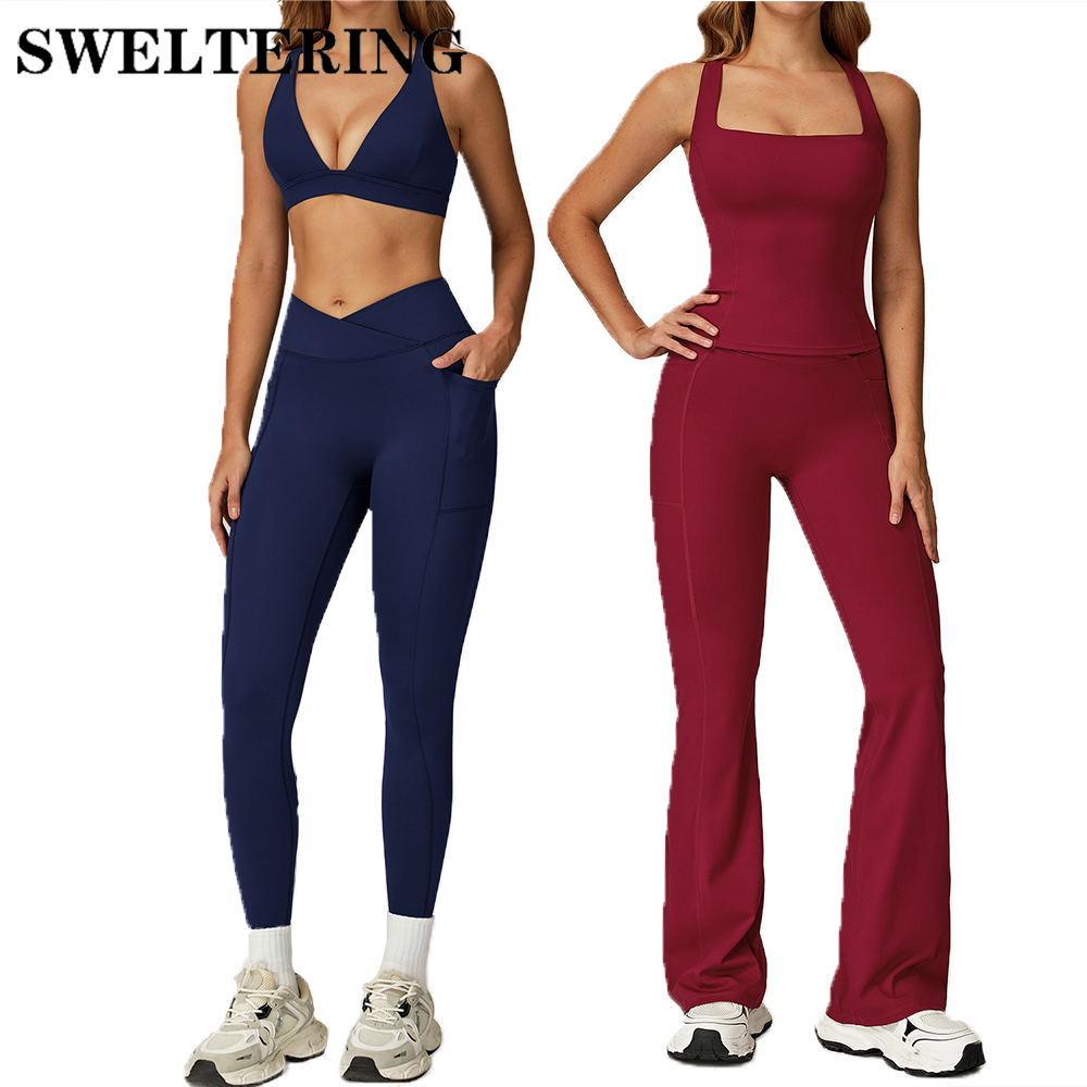 Pilates Yoga Legging - ชุดออกกำลังกาย 2 ชิ้น ชุดโยคะ พิลาทิส ชุดกีฬา