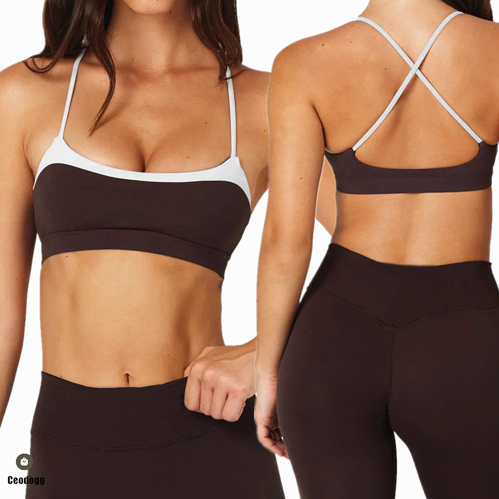 Pilates Yoga Legging - แพดโยคะบราสำหรับผู้หญิงกางเกงวิ่งกางเกงขาสั้นคอนทราสต์ทริมเอวสูงกางเกงเลกกิ้งกันกระแทกชุดออกกำลังกายชุดพิลาทิส XP182