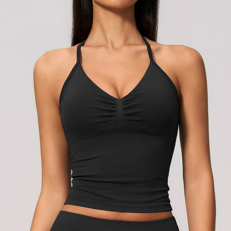เสื้อกล้ามโยคะไร้ตะเข็บแบบคอ h - Pilates V Yoga บทวิจารณ์และราคา